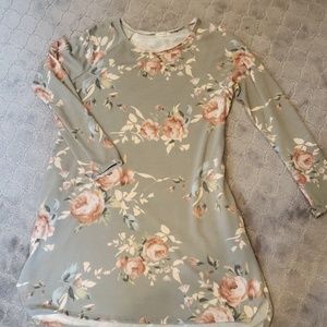 Grey floral dress with pockets